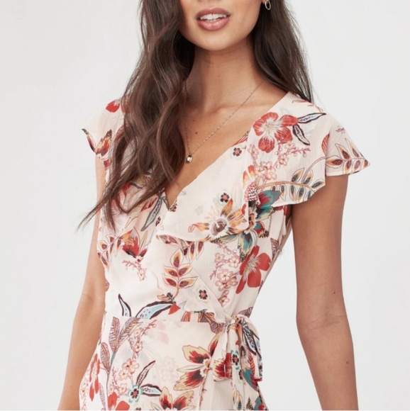 Sanctuary - Jolynn Wrap Midi Dress in Desert Floral Size 4 - Picture 2 of 14